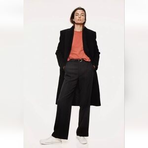 Zara NWT Into The Classics Black Hidden Pinstripe Straight Leg Trouser Pants M